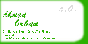 ahmed orban business card